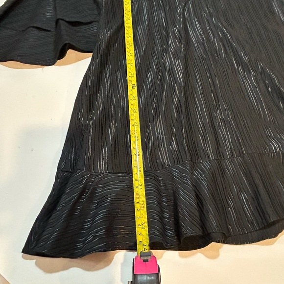 Catherine Malandrino Masami Metallic Ruffle Shift Dress with Bell Sleeves - Picture 10 of 13